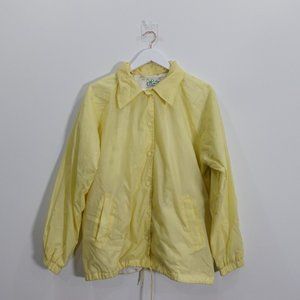 Womens Jacket‎ Size Large Cotton Windbreaker Button Up Yellow HABAND FOR HER